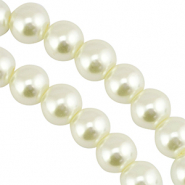 Glasparels rond 10mm Off white