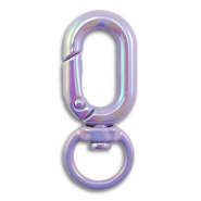 Gekleurde onderdelen voor sleutelhanger oval Purple-AB coating