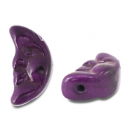 Keramiek kraal moon Dark purple