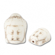Keramiek kraal buddha Off white