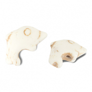 Keramiek kraal dolphin Off white