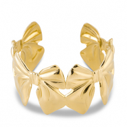 Armbanden van Stainless steel Roestvrij staal (RVS) bangle bow Gold
