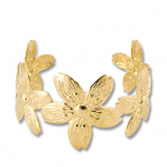 Armbanden van Stainless steel Roestvrij staal (RVS) bangle flower Gold
