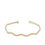 Armbanden van Stainless steel Roestvrij staal (RVS) bangle wave Gold