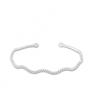 Armbanden van Stainless steel Roestvrij staal (RVS) bangle wave Silver