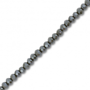 Facet kralen top quality disc 3x2mm Chromium oxide dark green-pearl shine coating