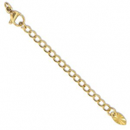 Benodigdheden van Stainless steel Roestvrij staal (RVS) verlengketting set oval met karabijnslot Gold