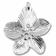Hangers van Stainless steel Roestvrij staal (RVS) flower Silver