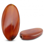 Kralen natuursteen agaat oval Transparent copper orange