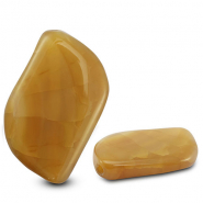 Kralen natuursteen chalcedoon & agaat leaf crackled Transparent ochre yellow-ochre brown