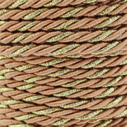 Musthave koord twisted 3mm Camel brown-gold