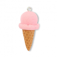 Hangers van resin ice lolly Pink-light brown