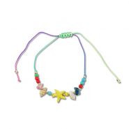 Musthave enkelbandjes mixed beads Multicolour-gold