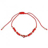 Musthave enkelbandjes mixed beads Red-gold