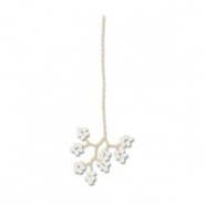 Hanger van glaskralen flower Gold-white