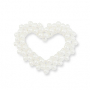 Statement hanger pearl heart White