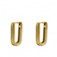 Roestvrij stalen (RVS) Stainless steel oorbellen / oorstekers oval Gold