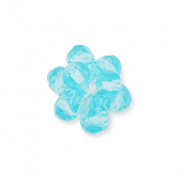Hangers van facet flower Transparent blue
