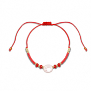 Musthave armbanden mixed beads Red-white-gold