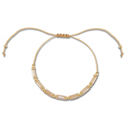Musthave enkelbandjes mixed beads Light brown-gold