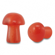Kralen van natuursteen glas mushroom Coral red