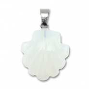 Hangers van natuursteen glas shell Transparent white