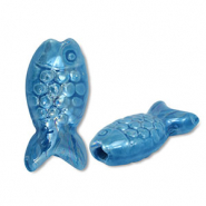 Grieks keramiek DQ fish Petrol blue