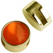 Metaal schuivers DQ Cuoio met setting voor 12mm cabochon Goud