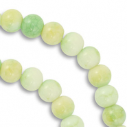 Glaskralen 8 mm Light green-light yellow