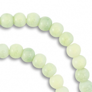 Glaskralen 6 mm Light green-light yellow