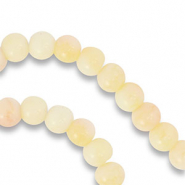 Glaskralen 6 mm Light yellow-light pink-white
