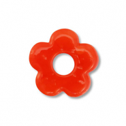 Glas kralen flower Red