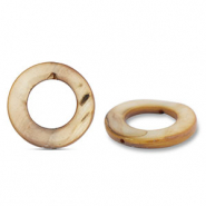 Schelp kralen 20mm round Brown
