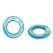 Schelp kralen 20mm round Blue