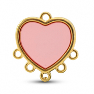 Metaal bedels DQ met 6 ogen Pink-Goud (nikkelvrij)
