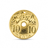 Metaal bedels DQ coin Goud (nikkelvrij)