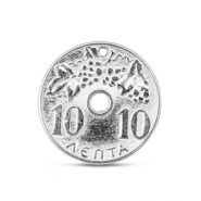 Metaal bedels DQ coin Antiek zilver (nikkelvrij)