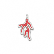 Metaal bedels DQ coral Red-Antiek zilver (nikkelvrij)