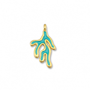 Metaal bedels DQ coral Turquoise blue-Goud (nikkelvrij)