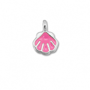 Metaal bedels DQ shell Magenta pink-Antiek zilver (nikkelvrij)