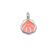Metaal bedels DQ shell Coral red-Antiek zilver (nikkelvrij)