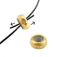 Benodigdheden van Stainless steel Roestvrij staal (RVS) bead stopper with motif 8mm Gold