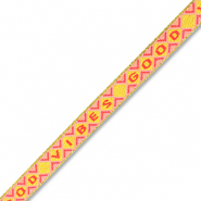 BY31&reg; Tekstlint "Good vibes" Yellow-light pink-coral red-gold