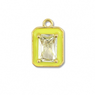 Brass TQ metaal bedels rectangle Gold-neon yellow-light yellow