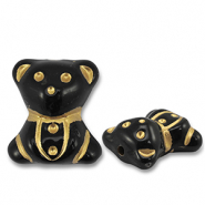 Kralen van acryl bear Black-gold