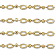 Benodigdheden van Stainless steel Roestvrij staal (RVS) jasseron oval with ball Gold