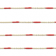 Benodigdheden van Stainless steel Roestvrij staal (RVS) jasseron with rod Gold-red