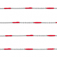Benodigdheden van Stainless steel Roestvrij staal (RVS) jasseron with rod Silver-red