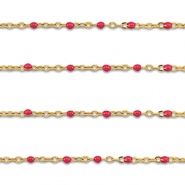 Benodigdheden van Stainless steel Roestvrij staal (RVS) jasseron 1mm Gold-cherry red