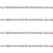 Benodigdheden van Stainless steel Roestvrij staal (RVS) jasseron 1mm Silver-light pink